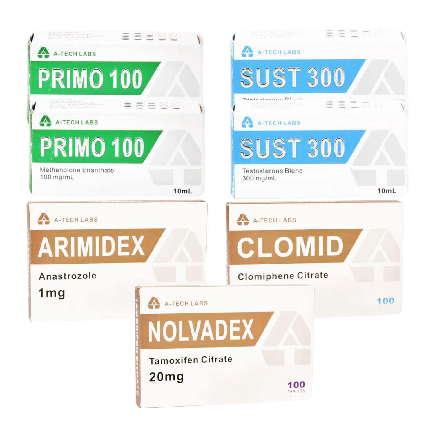 PACK MUSCLE SEC LEVEL II (INJICERA) A TECH LABS SUSTANON + PRIMOBOLAN + PCT (8 VECKOR)