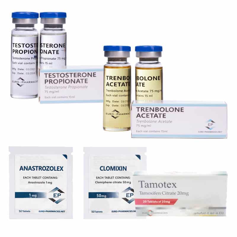 TORR MASSÖKNINGSPAKET TESTOSTERONPROPIONAT + TRENBOLONACETAT + PCT (6 veckor) Euro Pharmacies