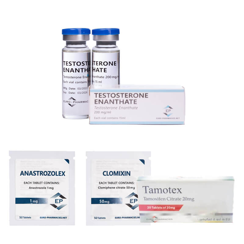 Massökningspaket (INJICERA) TESTOSTERONENANTAT 250 + SKYDD + PCT Euro Pharmacies