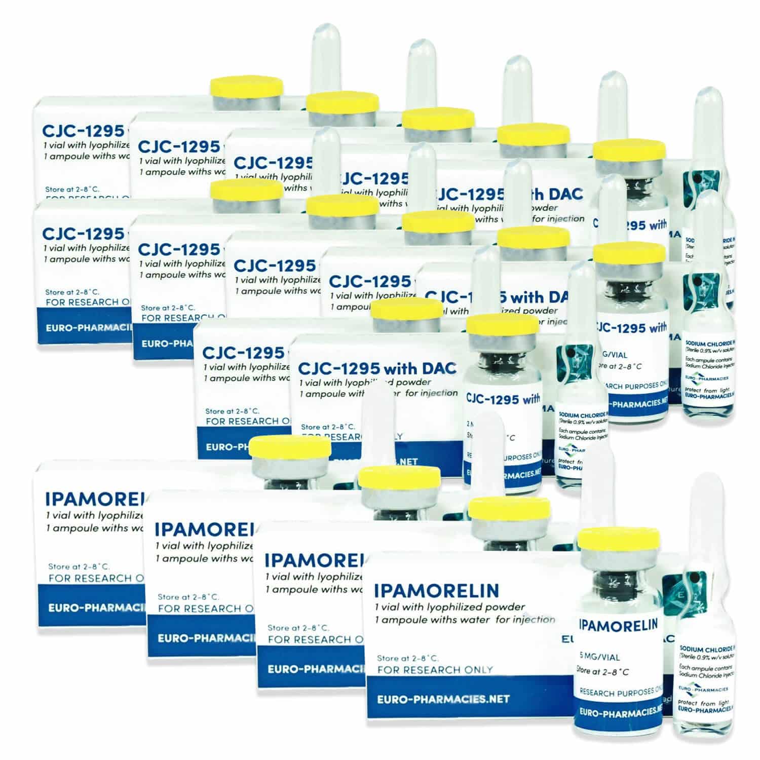 Anti-aging peptider paket Euro Pharmacies Ipamorelin CJC 1295 DAC (12 veckor)