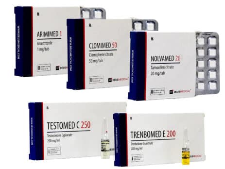 4 NIVÅ I muskelmassaökningspaket INJICERA TESTOSTERONCYPIONAT TRENBOLONENANTAT PCT 10 veckor Deus Medical 463×348