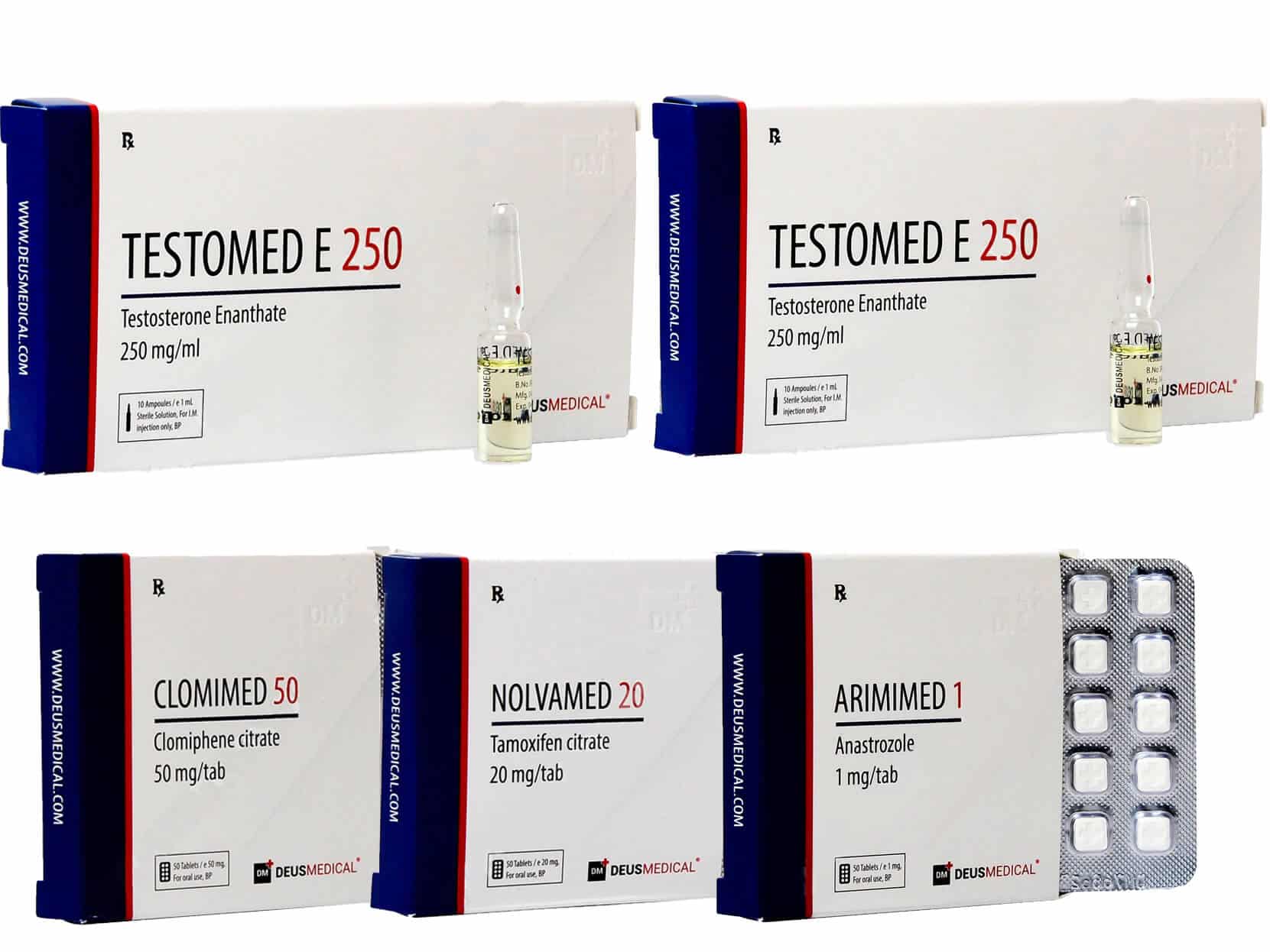Massökningspaket 8 veckor Testosteron Enantat Skydd PCT Deus Medical