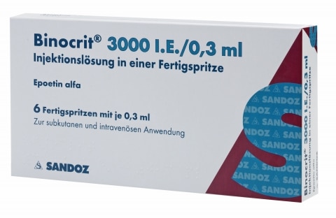 Binocrit 3000 IE 0,3 ml. Injektionsvätska, lösning i förfyllda sprutor Epoetin Alfa Sandoz
