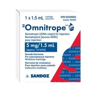 Somatropin Omnitrope 15 IE 5 mg 1,5 ml kartong Sandoz