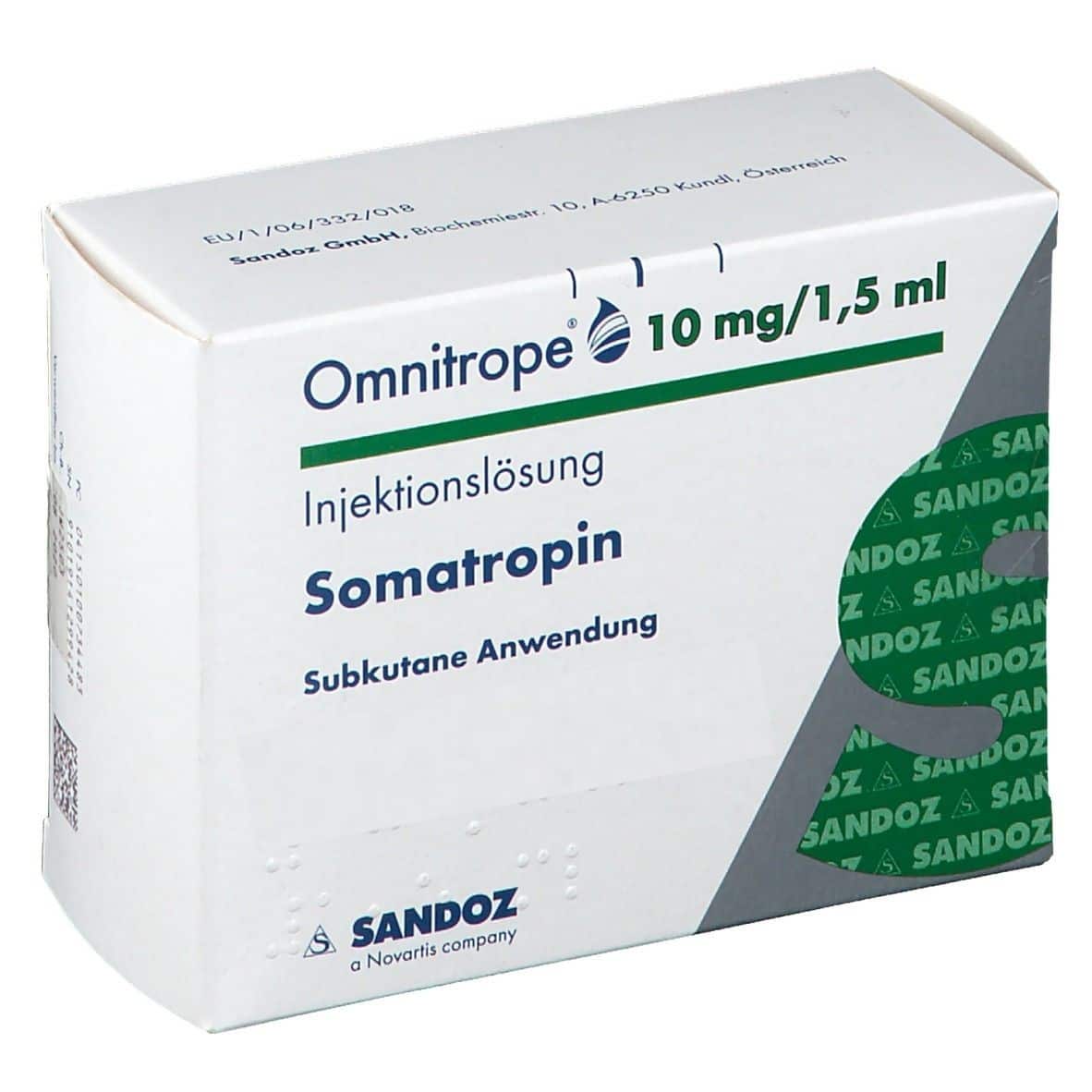 Somatropin Omnitrope 30 IE 10 mg 1,5 ml kartong Sandoz