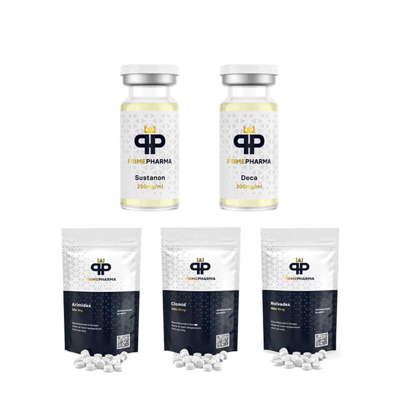 NIVÅ I (INJICERA) Massökningspaket SUSTANON 250 + DECA DURABOLIN 250 (8 veckor) PRIME PHARMA