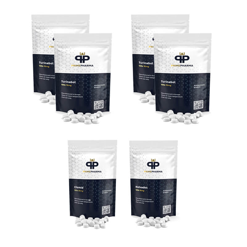 NIVÅ III (ORAL) LÄCKAGE MASSUPPGIFTPAKET: TURINABOL + SKYDD + PCT (8 veckor) PRIME PHARMA