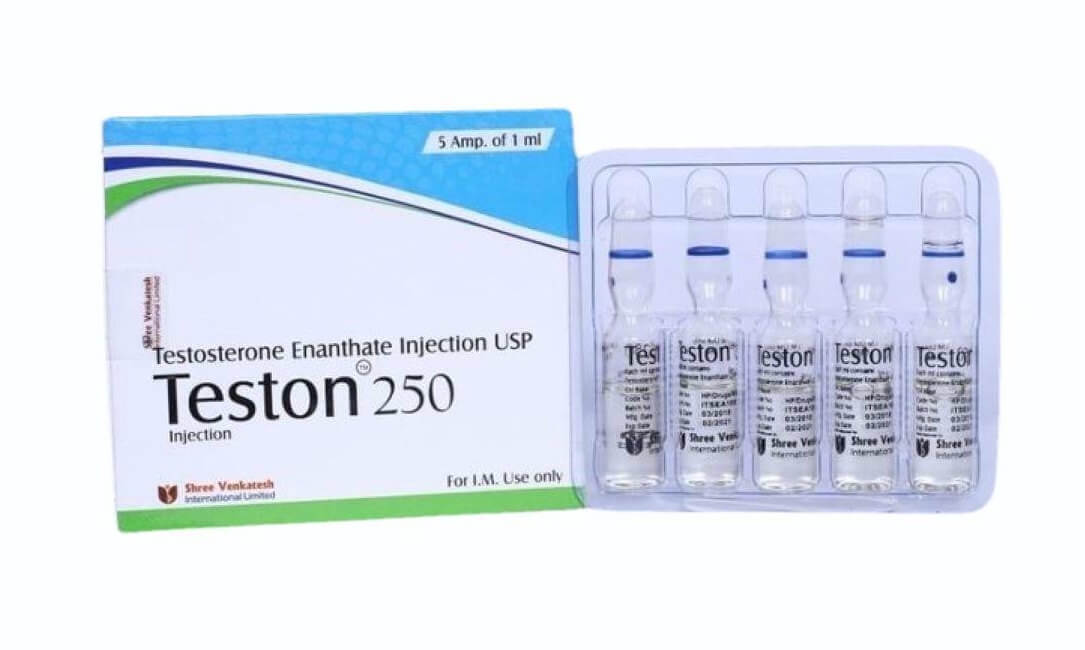 TESTON - Testosteron Enantat 250 mg/ml (5 amps x 1 ml) - Shree Venkatesh