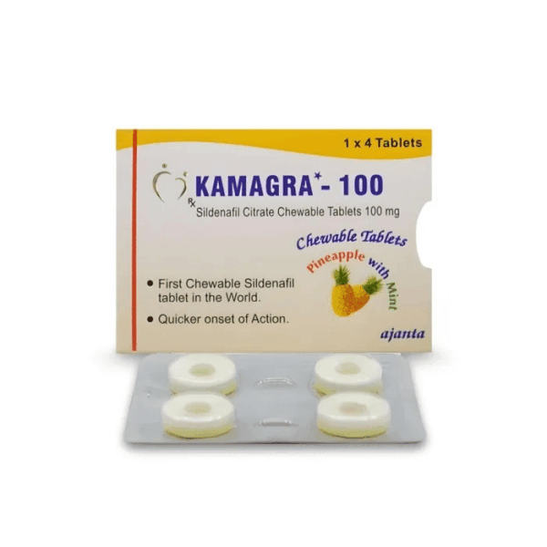 Kamagra 100 Ananas och Mint Sildenafil Citrate CT 1×4 Apotek EU