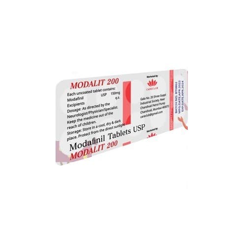 Modalit 200 mg Modafinil Tablett USP 100 tabletter Apotek EU