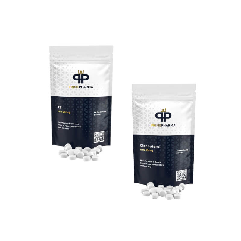Prime Pharma viktminskningspaket för kvinnor CLENBUTEROL + T3 (8 veckor)
