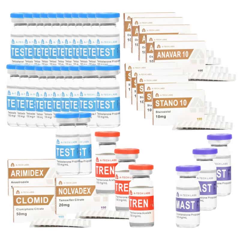 EXTREM LEAN MASS GAIN PACK Test P Tren A Mast P Anavar Winstrol Oral 16 veckor A TECH 1