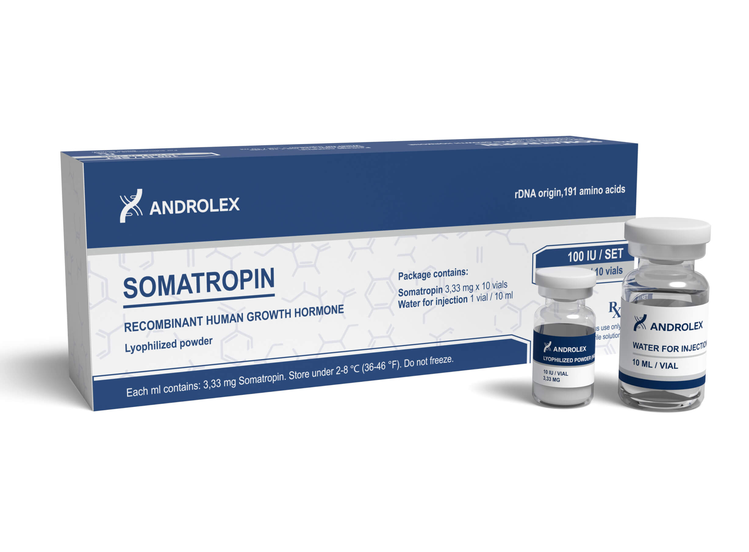 Androlex pulver med högt GH-innehåll 100 IE