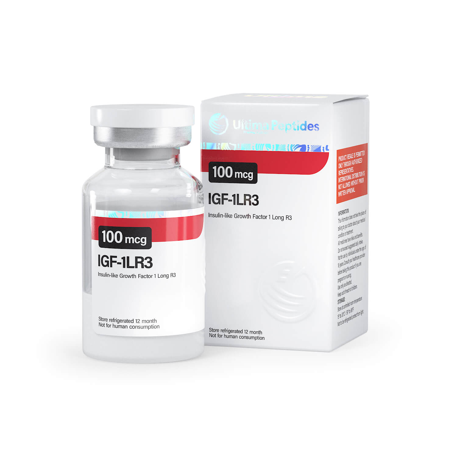 Ultima-IGF-1 LR3 0,1 mg - 1 injektionsflaska x 100 mcg - UltimaPeptides USA