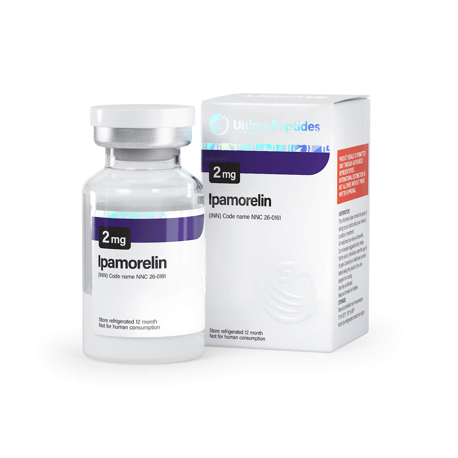 Ultima-Ipamorelin 2 mg - 1 injektionsflaska x 2 mg - UltimaPeptides USA
