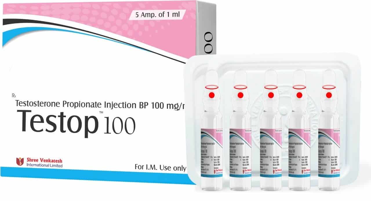 TESTOP - Testosteronpropionat 100mg/ml (5amps x 1ml) - Shree Venkatesh