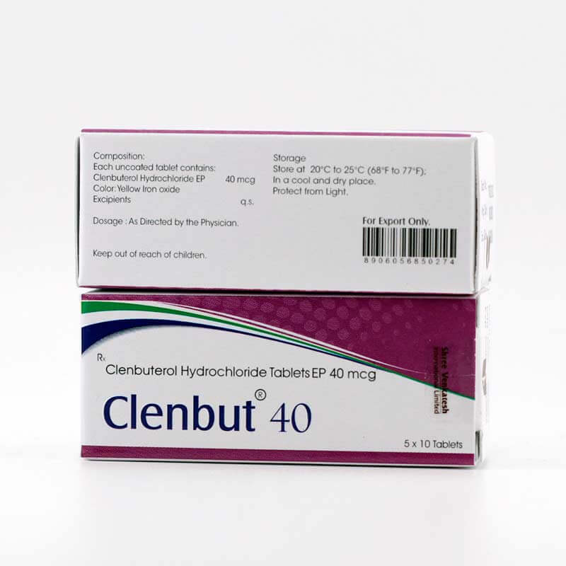 CLENBUT 40 - Clenbuterone HCl 40mcg (50 tabletter) - Shree Venkatesh