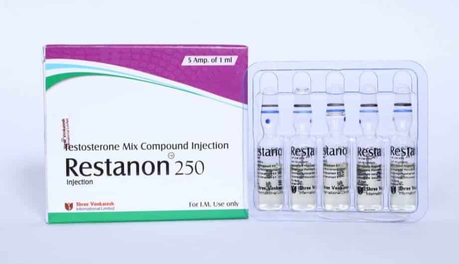 RESTANON - Testosteronblandning 250 mg/ml (5 amps x 1 ml) - Shree Venkatesh